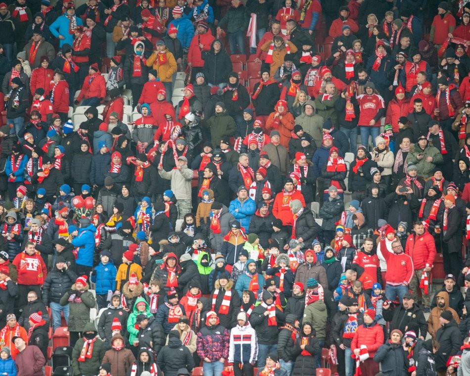 Kibice na meczu Widzew Łódź - Warta Poznań