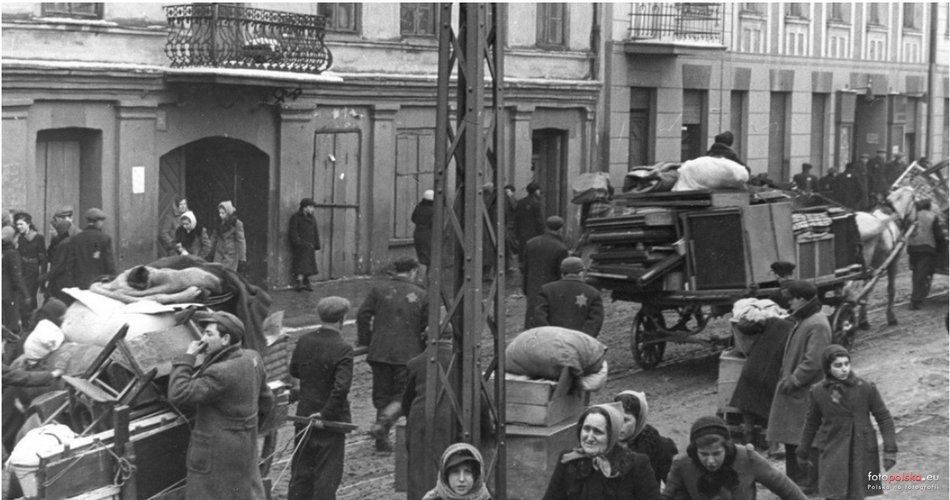 Łódź. Ulica Franciszkańska - marzec 1940 r.