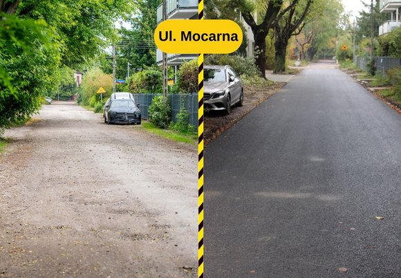 Łódź. Ulica Mocarna przed i po remoncie