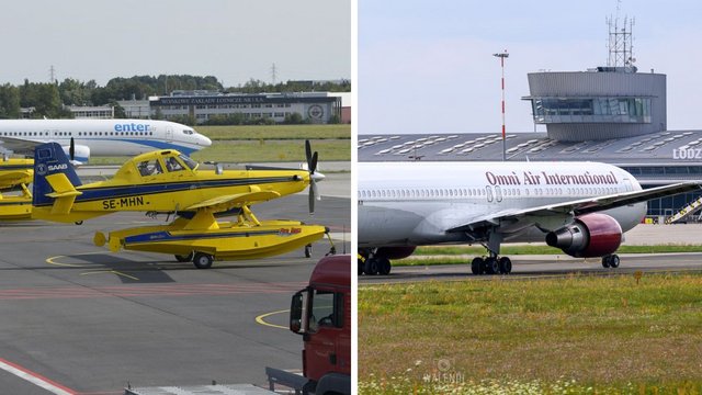 Wodnosamoloty i Boeing 767 na lotnisku w Łodzi. To bardzo rzadki widok! [ZDJĘCIA]