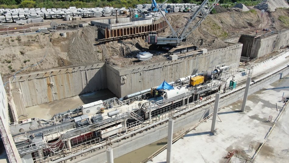 Zdjęcia z drona na budowę tunelu średnicowego pod Łodzią