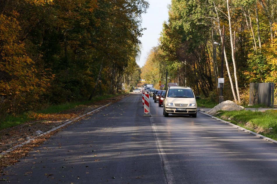 widok na roboty drogowe na ulicy Aleksandrowskiej