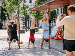 Piknik w pasażu Majewskiego przy Włókienniczej