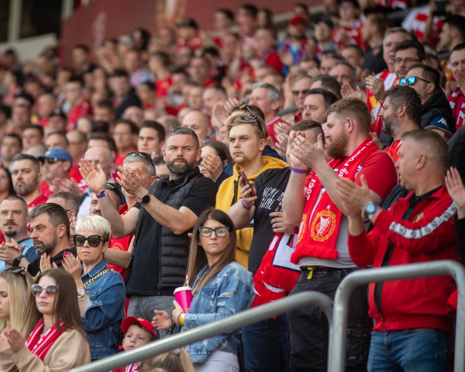 Kibice na meczu Widzew Łódź - Piast Gliwice