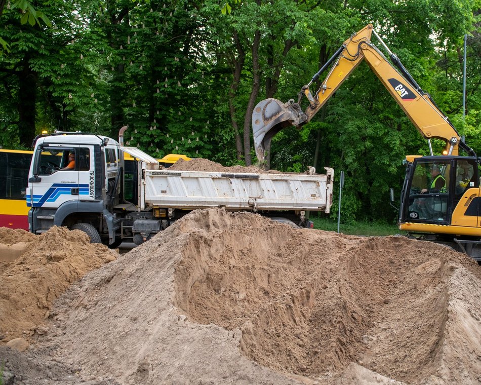 Ulica Krakowska w Łodzi w budowie