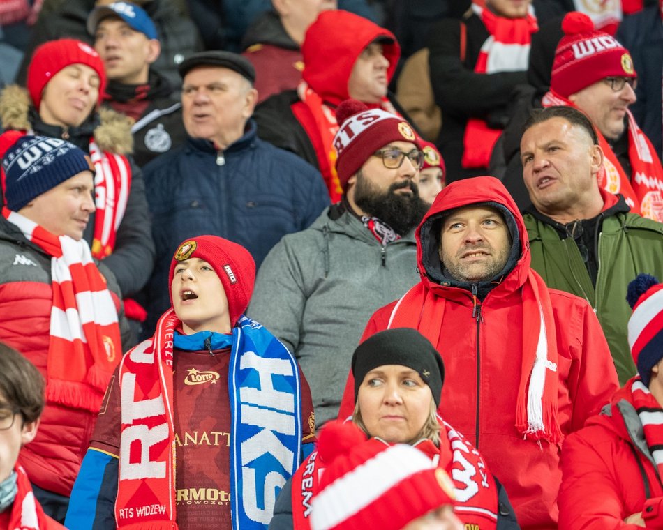 Kibice na meczu Widzew Łódź - Raków Częstochowa