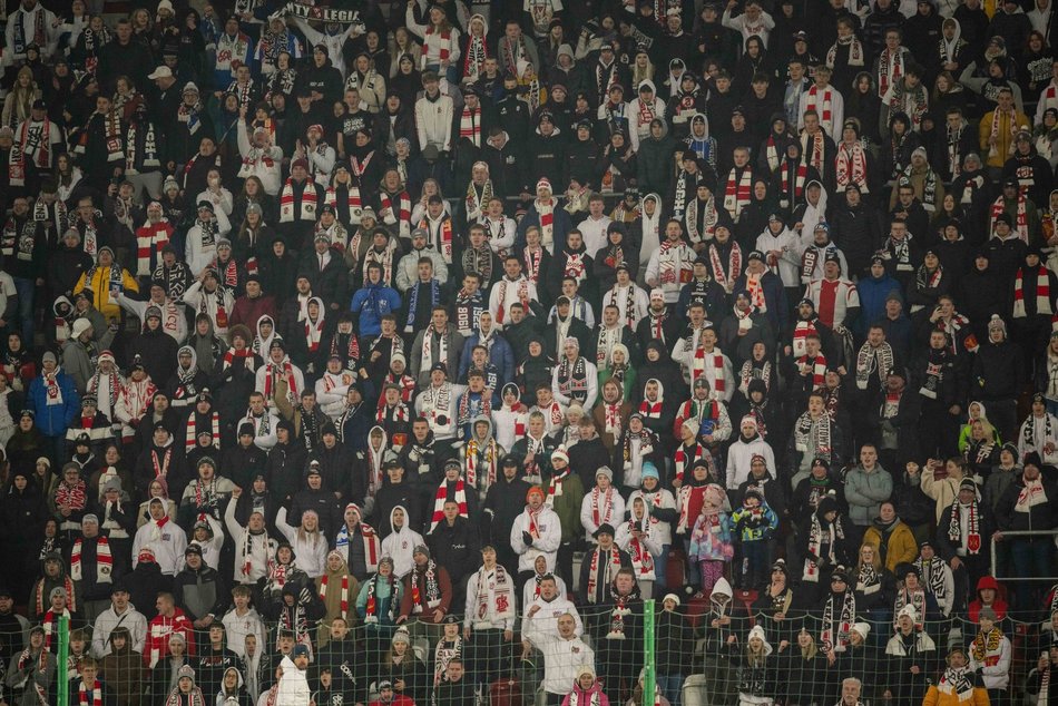 Kibice na meczu ŁKS Łódź z Legią Warszawa