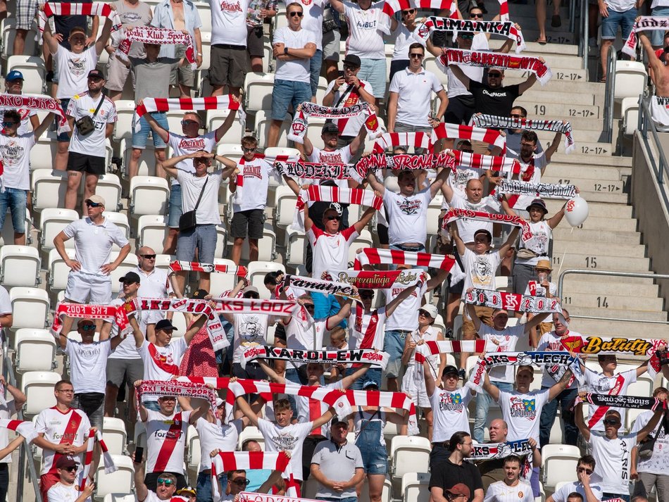 Kibice na meczu ŁKS Łódź - Pogoń Szczecin