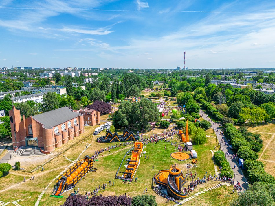 Festiwal dmuchańców w parku Podolskim w Łodzi
