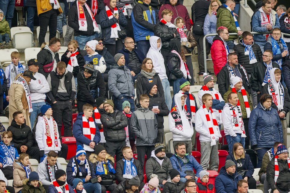 Kibice na meczu ŁKS Łódź - Lech Poznań