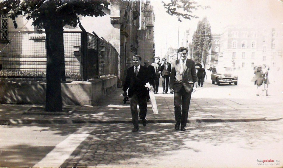 Łódź. Ulica Narutowicza przy ul. Składowej - lata 1960-1965