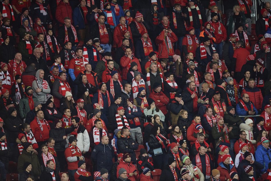 Mecz Widzew Łódź–Śląsk Wrocław, kibice na trybunach, zdjęcia