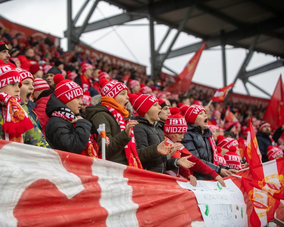 Kibice na meczu Widzew Łódź - Warta Poznań