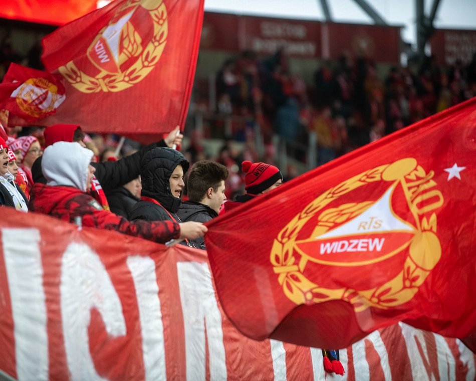 Kibice na meczu Widzew Łódź - Warta Poznań