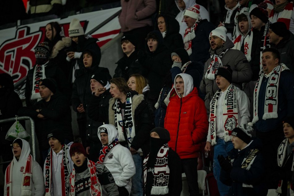 Kibice na meczu ŁKS Łódź z Legią Warszawa