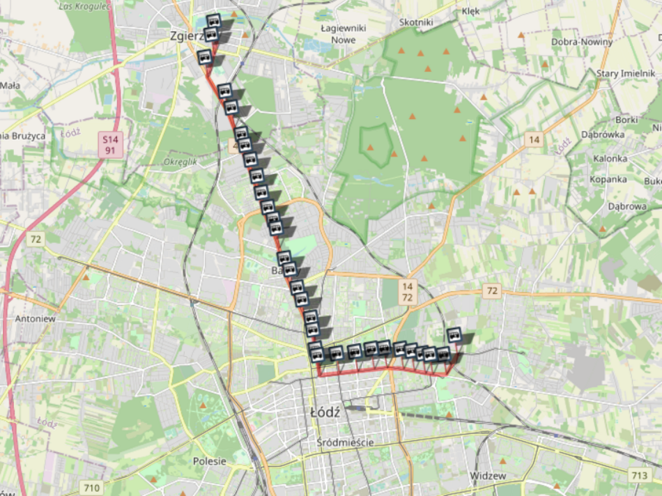 Łódź. Linia 45 MPK Łódź