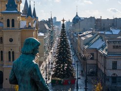 Łódź choinka plac Wolności