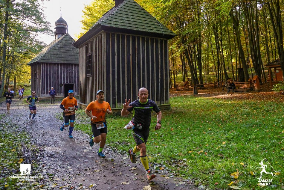 biegacze w lesie