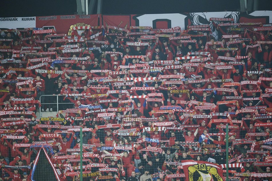 Kibice na meczu Widzew Łódź – Warta Poznań