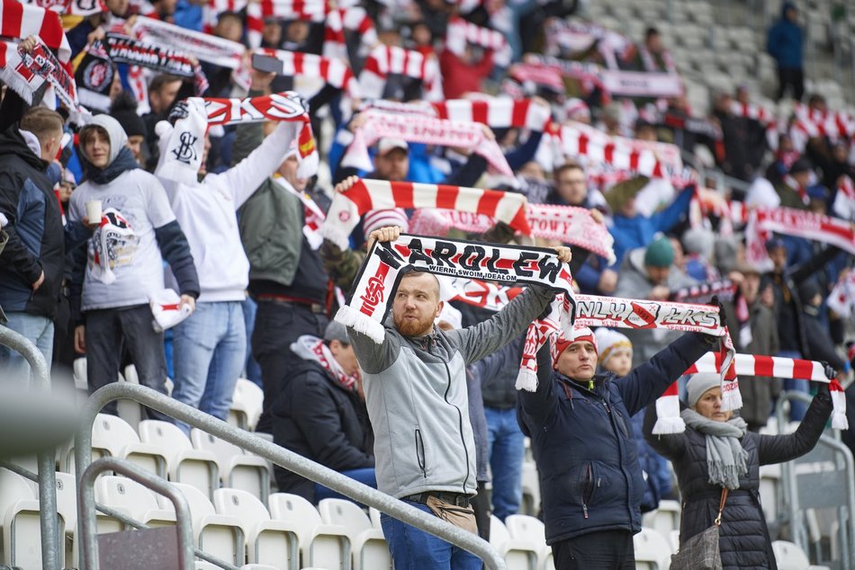 Kibice na meczu ŁKS Łódź - Chojniczanka Chojnice