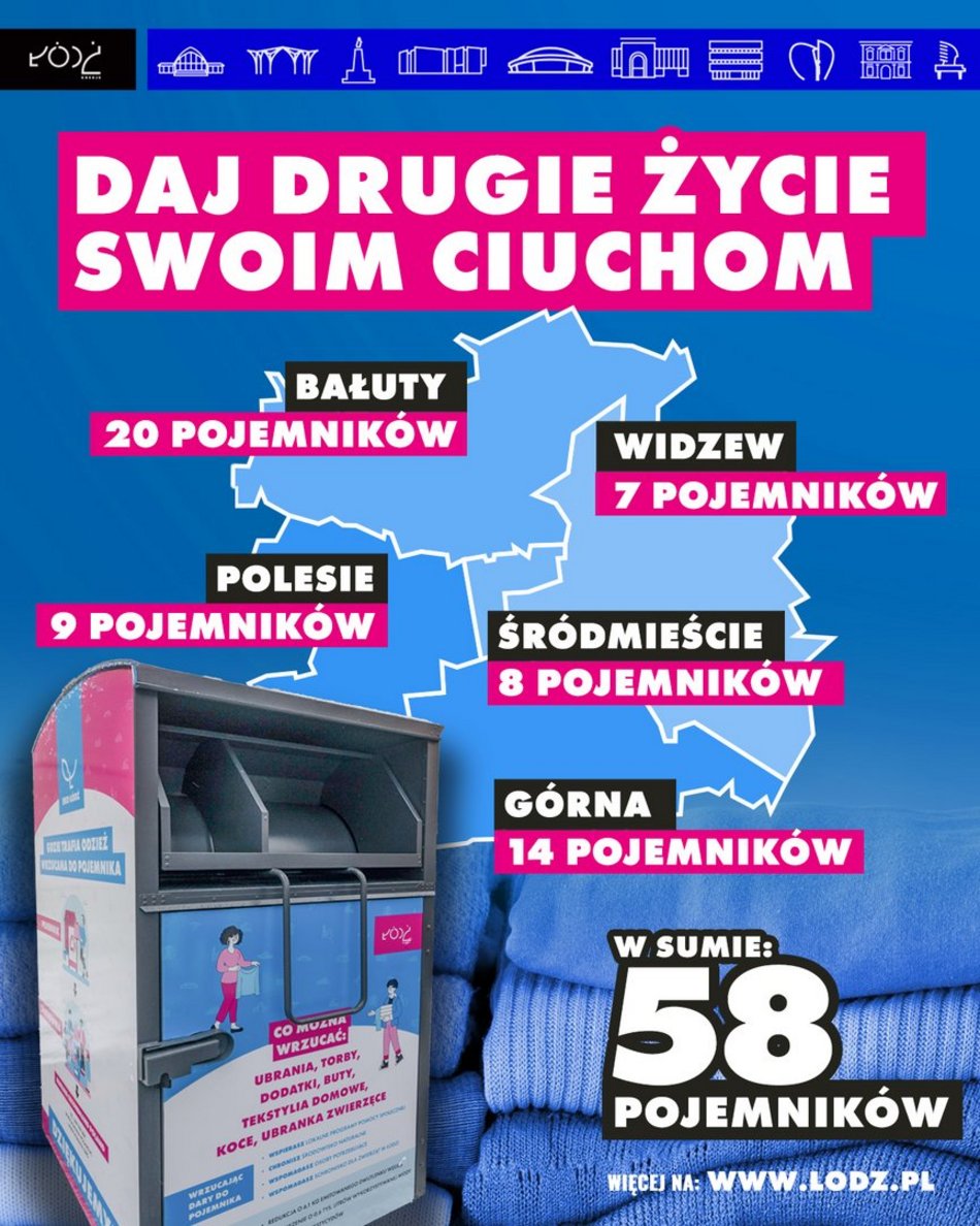 Łódź. Gdzie oddać zużytą odzież? W mieście jest aż 58 pojemników na tekstylia