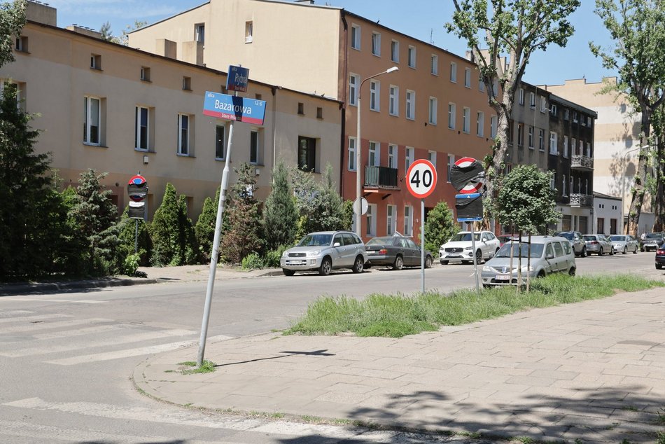 Łódź. Ulice Rybna i Bazarowa