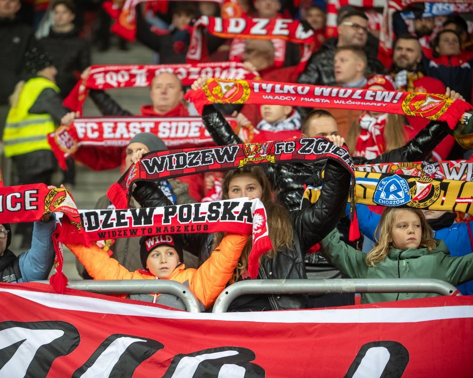 Kibice na meczu Widzew Łódź - Raków Częstochowa