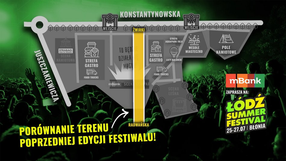 Miasteczko festiwalowe na Łódź Summer Festival 2025