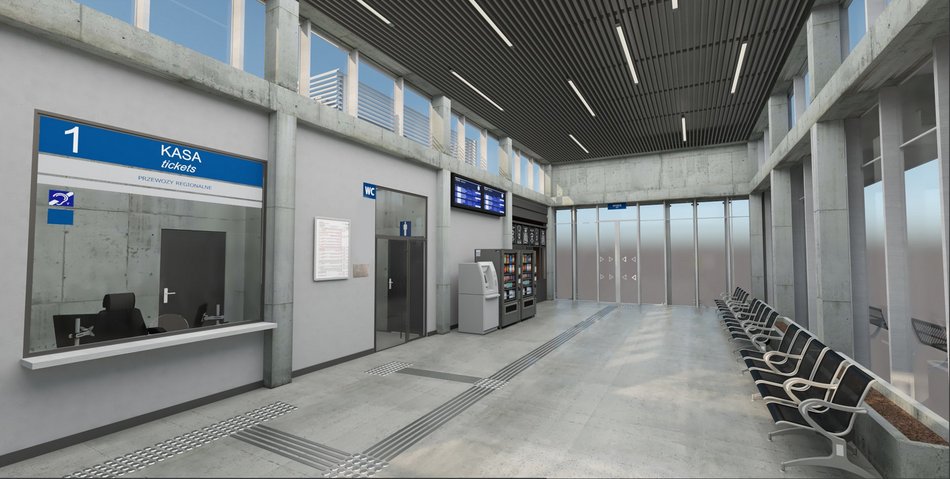 Nowy dworzec w Koluszkach - wizualizacja