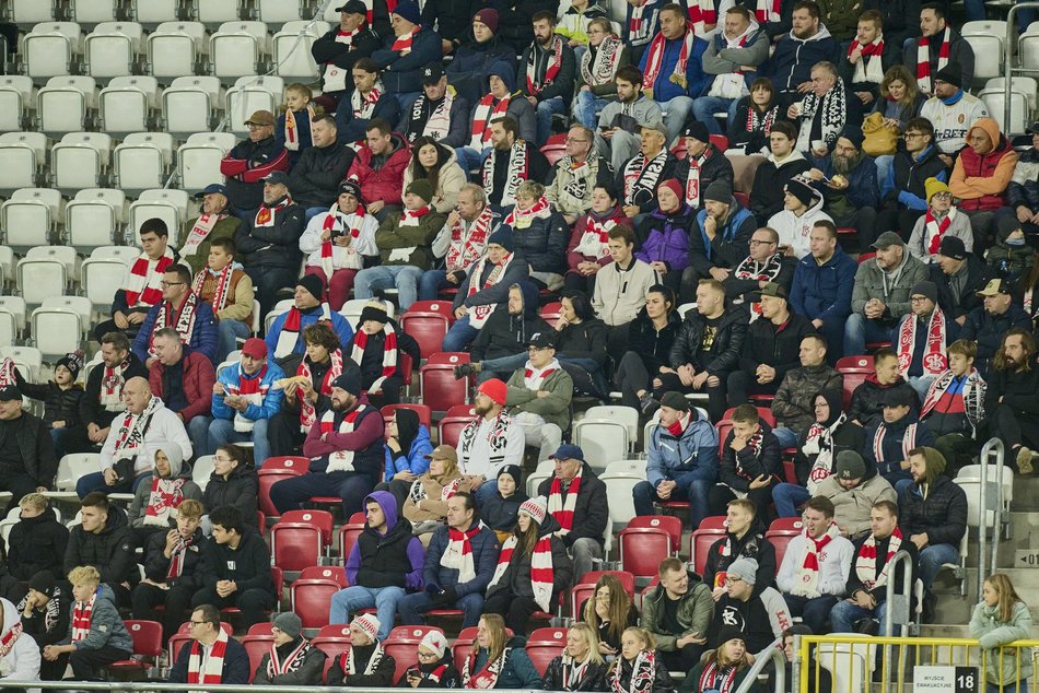 Kibice na meczu ŁKS Łódź - Raków Częstochowa