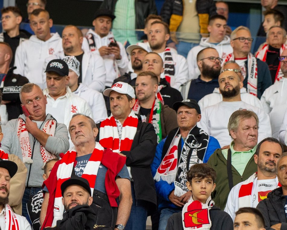Kibice na meczu ŁKS Łódź z Górnikiem Łęczna