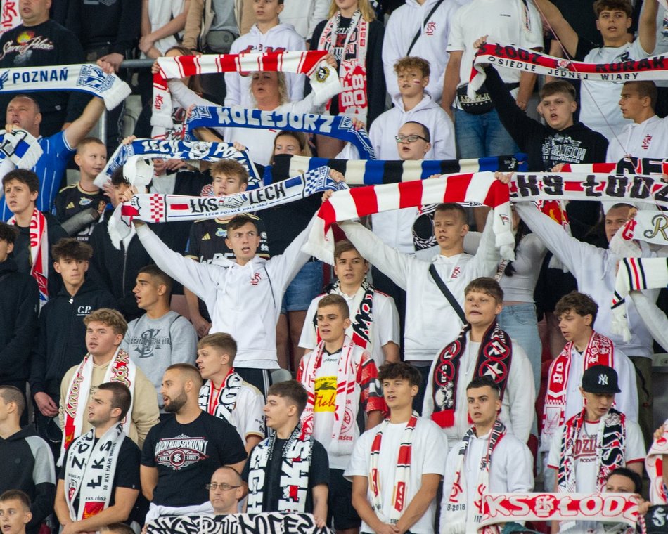 Kibice na meczu ŁKS Łódź z Górnikiem Łęczna