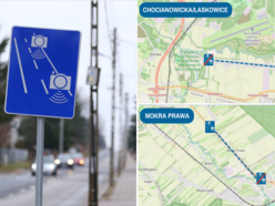 Odcinkowy pomiar prędkości w Łódzkiem - mapa, znak drogowy