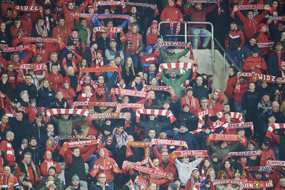 Kibice na meczu Widzew Łódź – Warta Poznań
