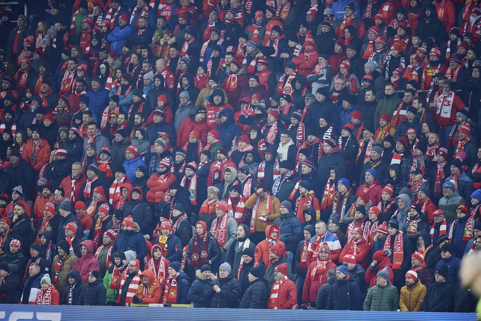 Kibice na meczu Widzewa Łódź - Pogoń Szczecin