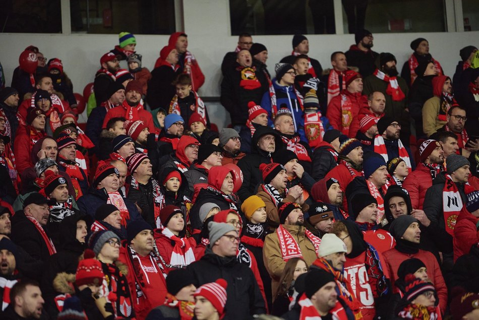 Kibice na meczu Widzewa Łódź - Pogoń Szczecin