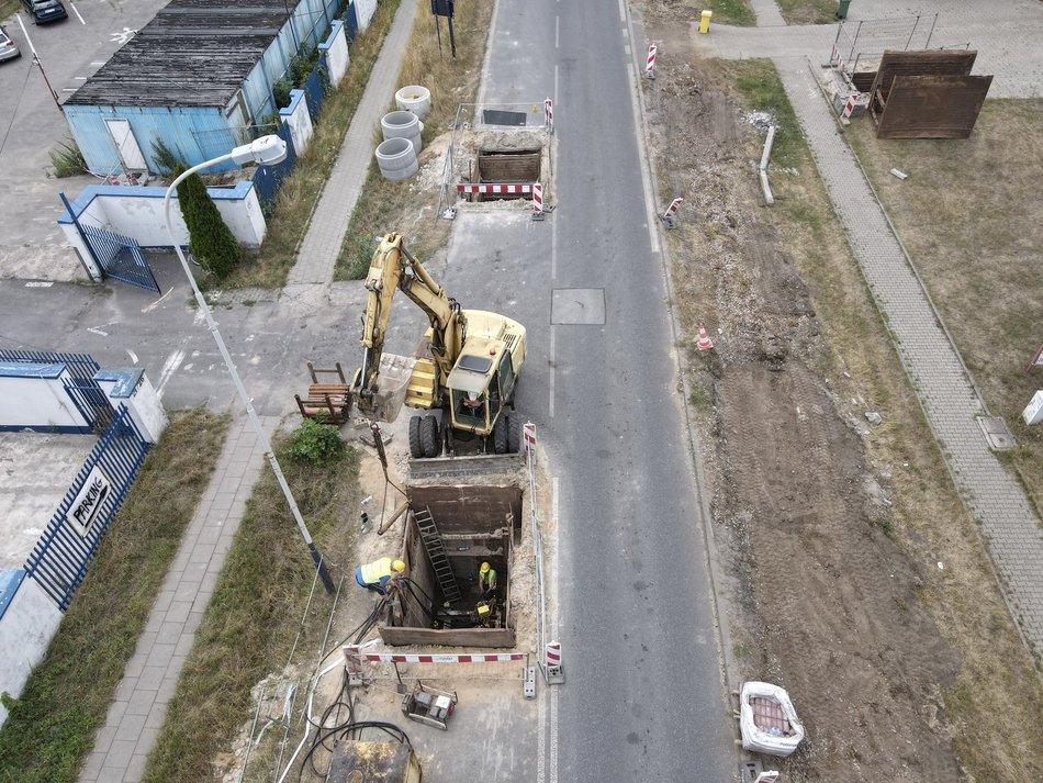 remont ulicy z lotu ptaka