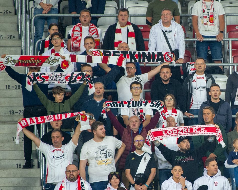 Kibice na meczu ŁKS Łódź z Górnikiem Łęczna
