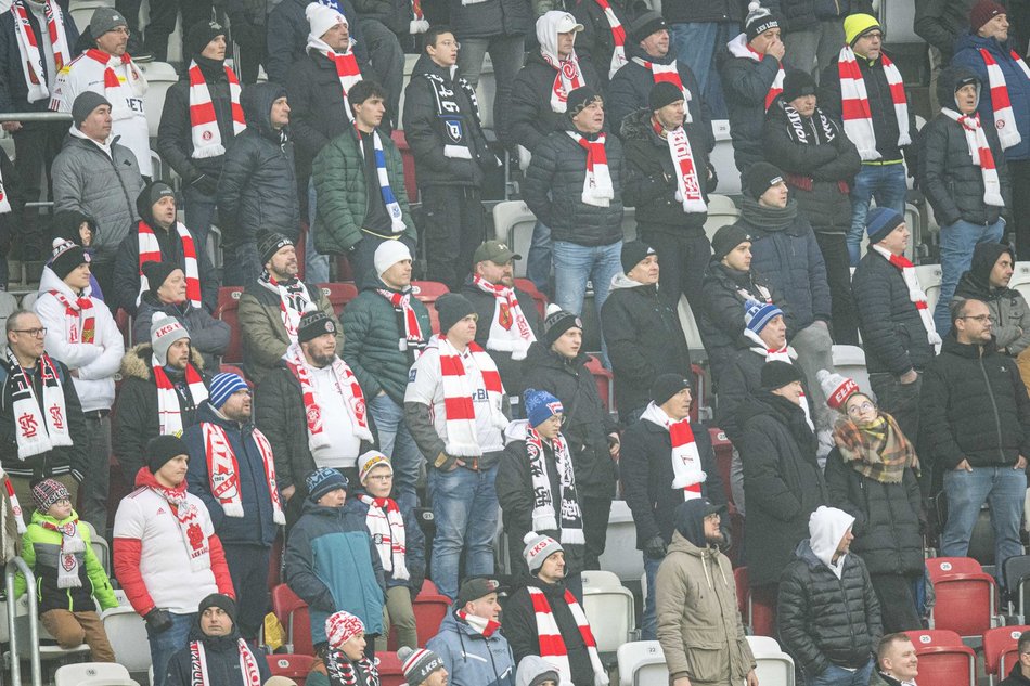 Kibice na meczu ŁKS Łódź - Ruch Chorzów