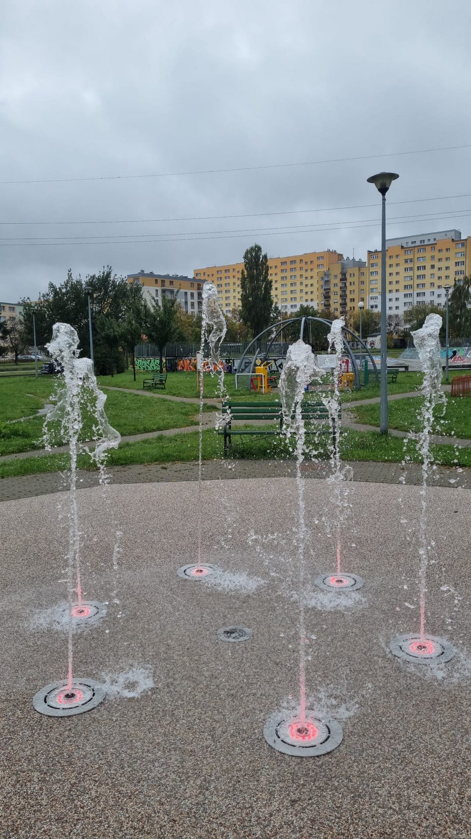 Łódź. Fontanna przy ul. Kusocińskiego w Łodzi