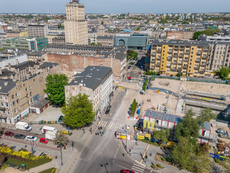 Łódź. Kolej Dużych Prędkości w Łodzi. Budowa komory przy Sienkiewicza