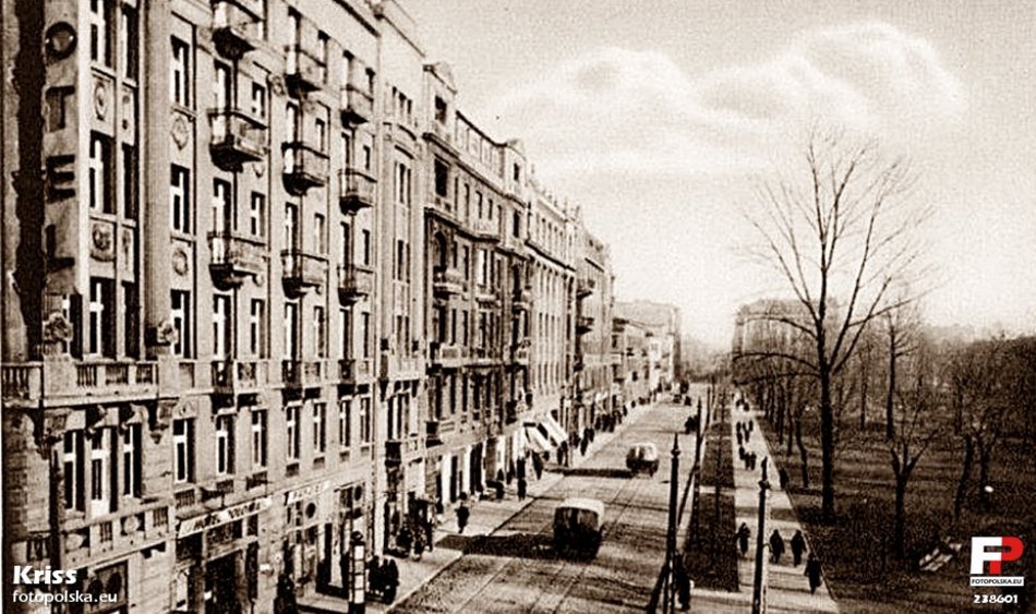 Ulica Narutowicza, widok w stronę ulicy P.O.W - lata 1939-1940