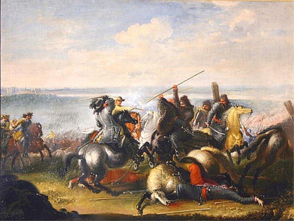 Karol X Gustaw w walce z Tatarami w bitwie pod Warszawą 1656 roku