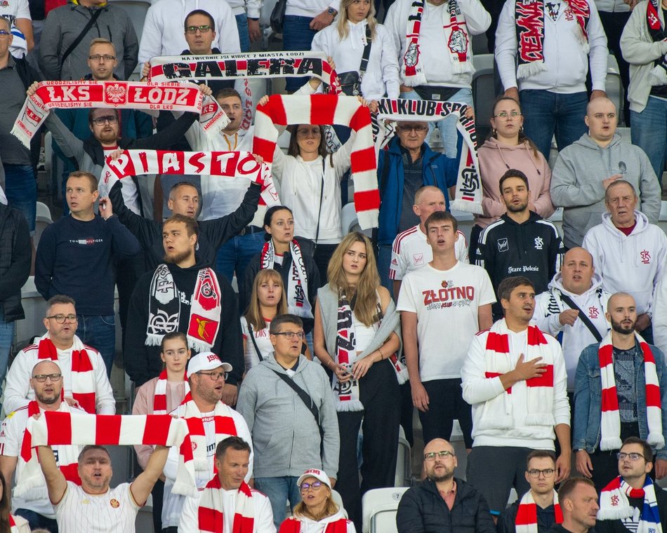 Kibice na meczu ŁKS Łódź z Górnikiem Łęczna