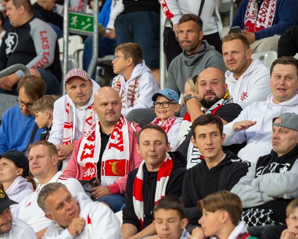 Kibice na meczu ŁKS Łódź z Górnikiem Łęczna