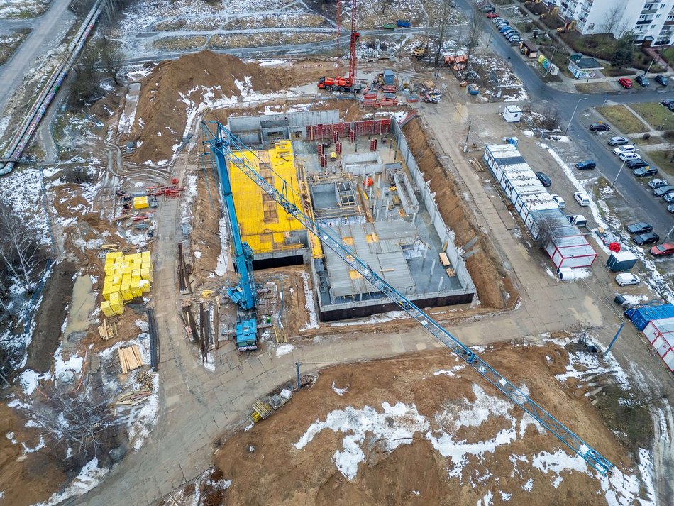 Łódź. Aquapark Widzew w Łodzi - plac budowy