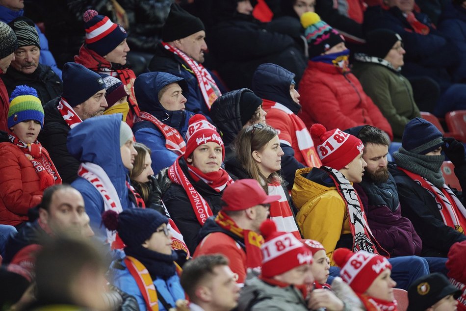 Kibice na meczu Widzewa Łódź - Pogoń Szczecin