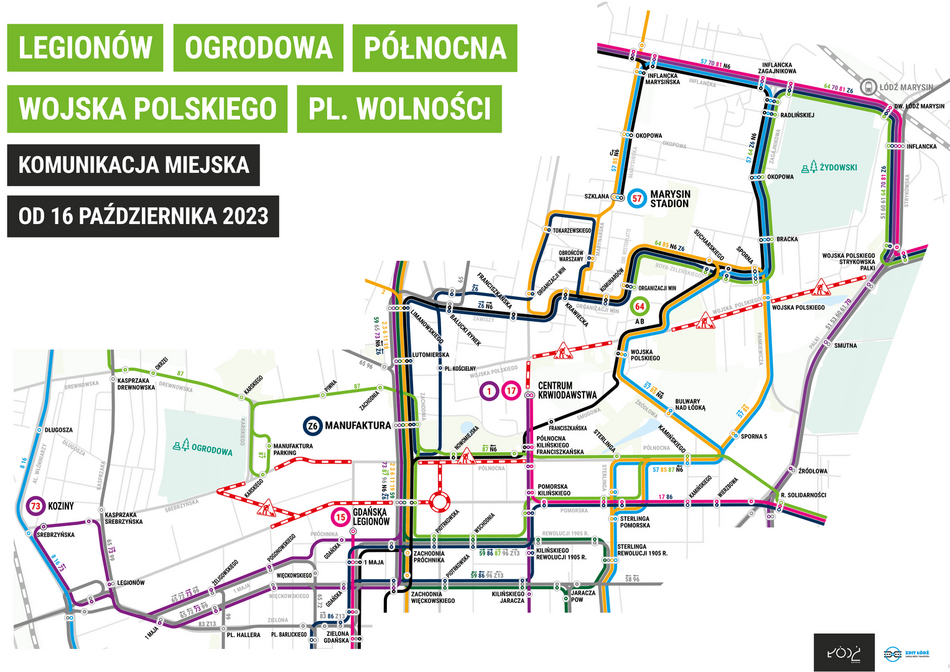 Remont Wojska Polskiego. Otwarcie Zgierskiej i przejazd przez plac Kościelny. Zmiany MPK Łódź