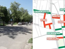Łódź. Ulice Rybna i Bazarowa