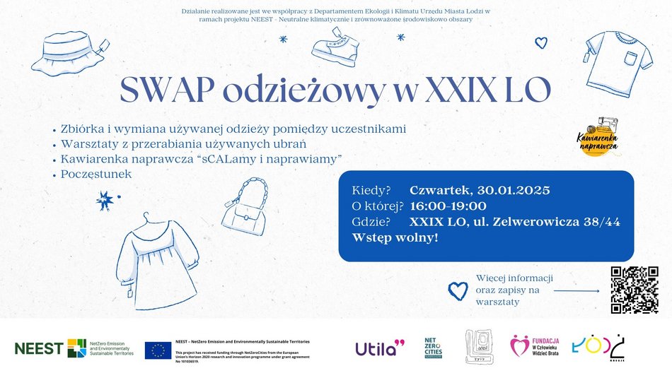 Łódź. Swap ubraniowy w XXIX LO w Łodzi. Wymień lub odmień swoje ubrania